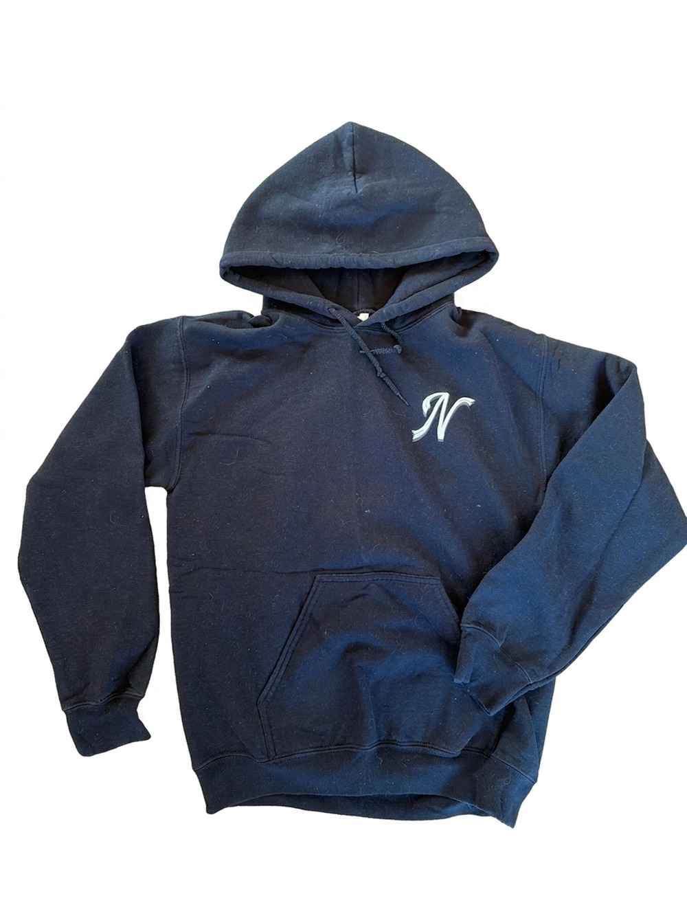 Gildan Black Hoodie | Size S | Embroidered N | Classic Pullover